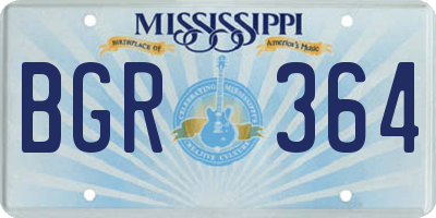 MS license plate BGR364