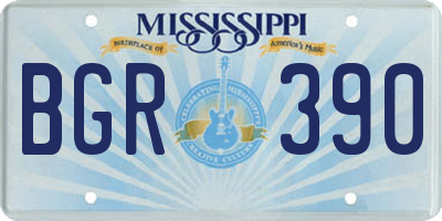 MS license plate BGR390