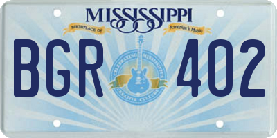 MS license plate BGR402