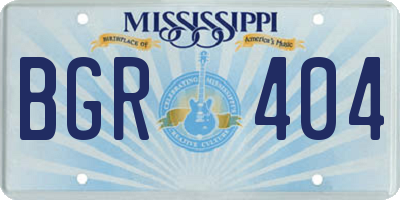 MS license plate BGR404