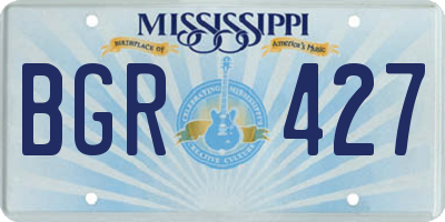 MS license plate BGR427