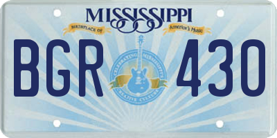MS license plate BGR430