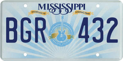 MS license plate BGR432