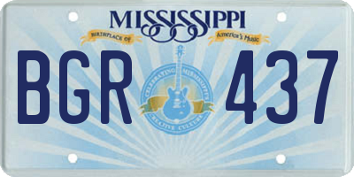 MS license plate BGR437