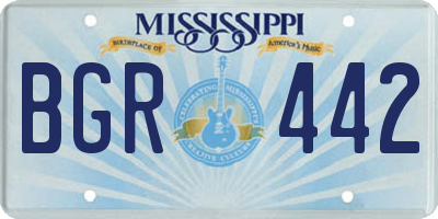 MS license plate BGR442