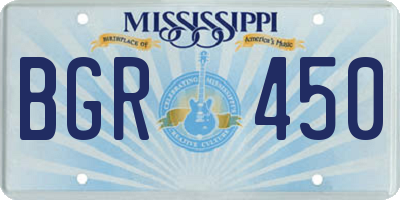 MS license plate BGR450