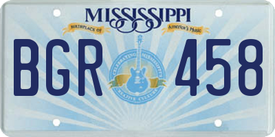 MS license plate BGR458