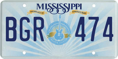 MS license plate BGR474