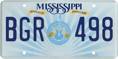 MS license plate BGR498