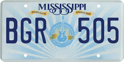 MS license plate BGR505