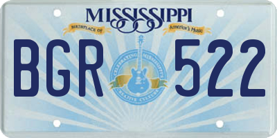 MS license plate BGR522
