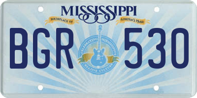 MS license plate BGR530