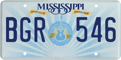 MS license plate BGR546