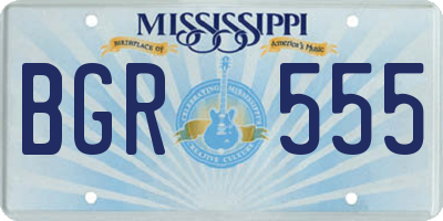 MS license plate BGR555