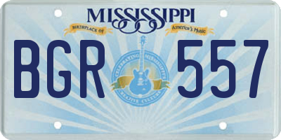 MS license plate BGR557