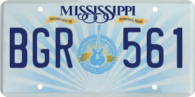 MS license plate BGR561