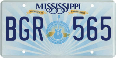 MS license plate BGR565