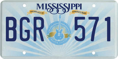 MS license plate BGR571