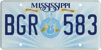 MS license plate BGR583