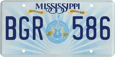 MS license plate BGR586