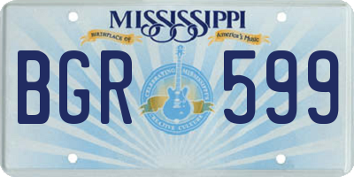 MS license plate BGR599