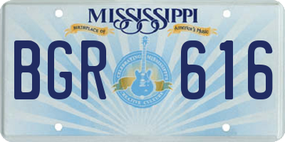 MS license plate BGR616
