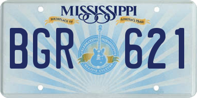 MS license plate BGR621