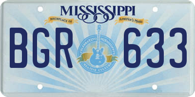 MS license plate BGR633