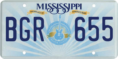 MS license plate BGR655