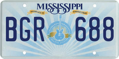 MS license plate BGR688