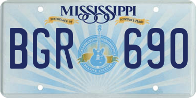MS license plate BGR690