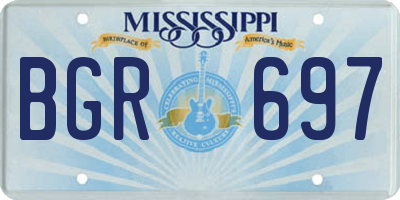 MS license plate BGR697