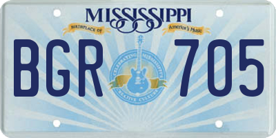 MS license plate BGR705