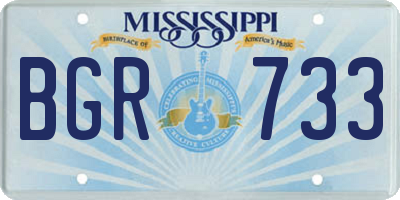 MS license plate BGR733