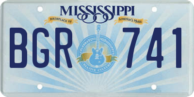 MS license plate BGR741
