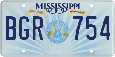 MS license plate BGR754