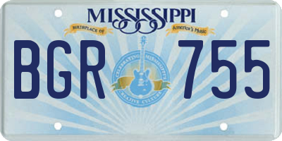 MS license plate BGR755