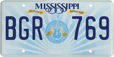 MS license plate BGR769