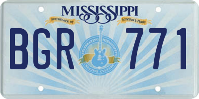 MS license plate BGR771