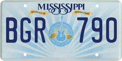 MS license plate BGR790