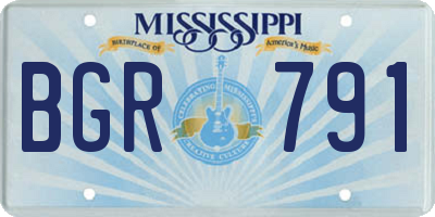 MS license plate BGR791