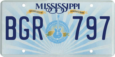 MS license plate BGR797