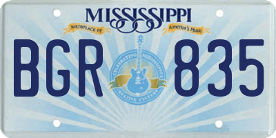 MS license plate BGR835