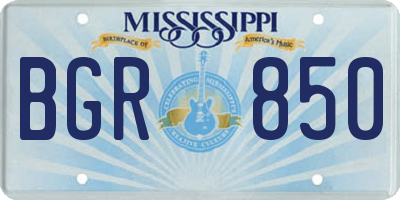 MS license plate BGR850