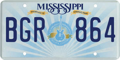 MS license plate BGR864