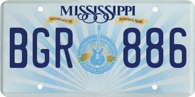 MS license plate BGR886