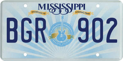 MS license plate BGR902