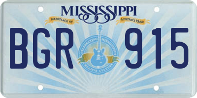 MS license plate BGR915