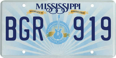 MS license plate BGR919