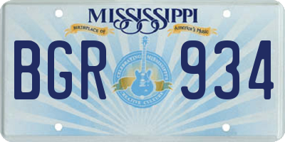 MS license plate BGR934